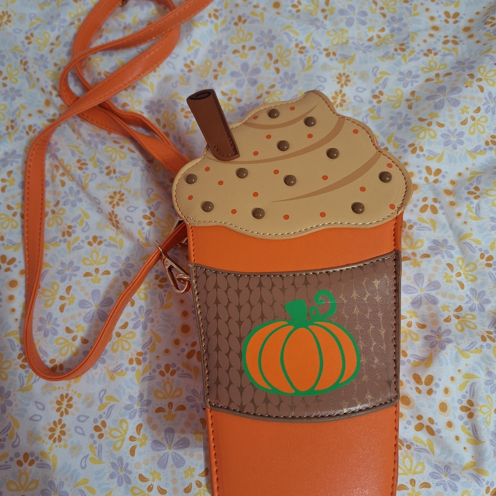 Pumpkin Spice Crossbody Bag - Orange and Brown
